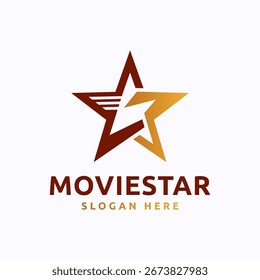 Vector del logotipo de la estrella. Icono de flecha arriba. Plantilla de diseño de estrella simple.