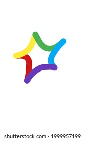Stern-Logo-Vektorgrafik mit bunten Linien