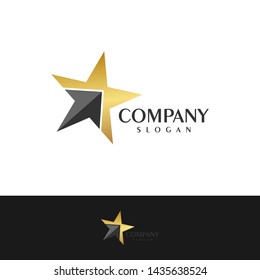 Star logo vector design with gold edition