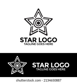 Star logo vector in elegant style with black and white background. Modern star logo concept.