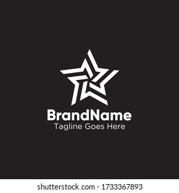 fondo negro del vector del logotipo estrella