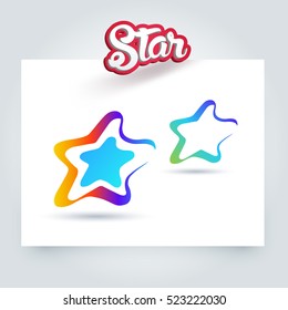 Star logo vector template. Color star symbol.