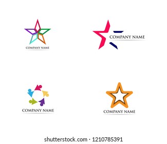 Star logo vector template success symbol