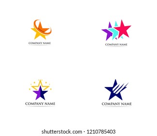 Star logo vector template success symbol