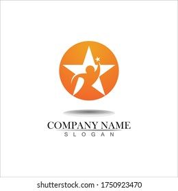 Star logo vector template success symbol