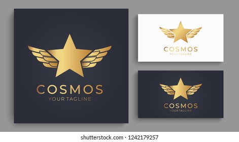Star logo vector. Universal abstract logo with a star symbol for any business. Star sign - a leader, success and power. Vector illustration eps 10.