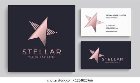Star logo vector. Universal abstract logo with a star symbol for any business. Star sign - a leader, success and power. Vector illustration eps 10.