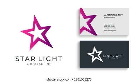 Star logo vector. Universal abstract logo with a star symbol for any business. Star sign - a leader, success and power. Vector illustration eps 10.