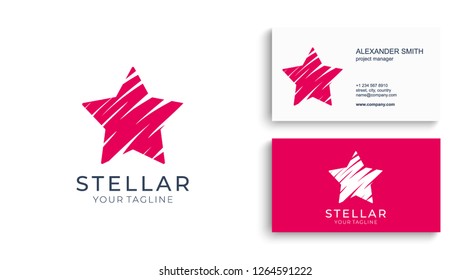 Star logo vector. Universal abstract logo with a star symbol for any business. Star sign - a leader, success and power.