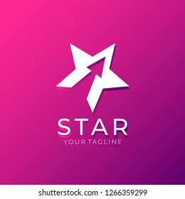 Star logo vector. Universal abstract logo with a star symbol for any business. Star sign - a leader, success and power. Vector illustration eps 10.