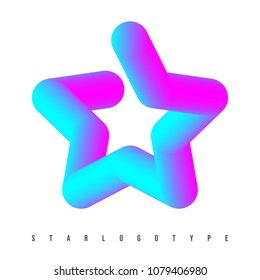 Star logotype template. Colorful gradient star icon. Vector illustration.