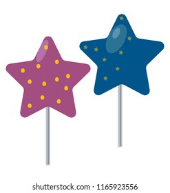 
Star lollipops in molded from made from gelatin 
