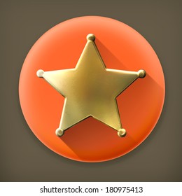 Star, long shadow vector icon