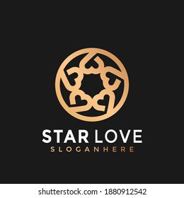 Star Love Geaometric Modern Logo Icon Design Vector Illustration