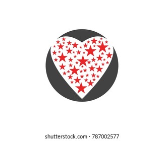 Star love logo design template