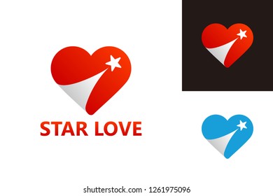Star Love Logo Template Design Vector, Emblem, Design Concept, Creative Symbol, Icon