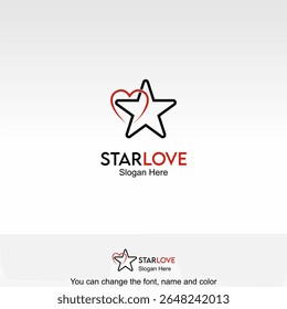 Star Love Logo Template Design Vector