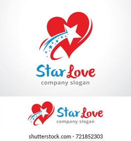 Star Love Logo Template Design Vector, Emblem, Design Concept, Creative Symbol, Icon
