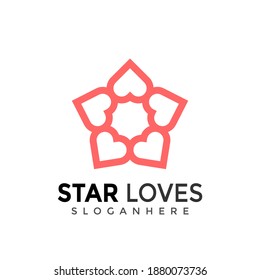 Star Love Modern Logo Icon Design Vector Illustration