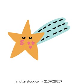 Star in love. Romantic vector hand drawn doodle element