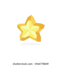 Star low poly images. 3d logo star vector illustration for games.