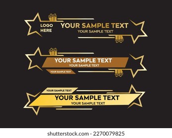 Star Lower third Luxury Gold Vector