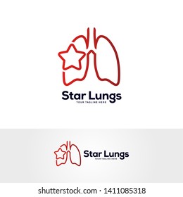 star lungs logo designs template, human lungs design vector, respiratory system logo designs