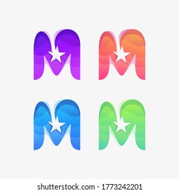 elemento de icono de letra m de estrella