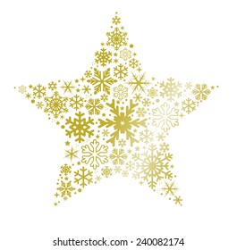 Star made of different shape snow flakes vector