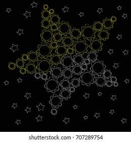 A star made of a mechanism .Nature and technology in one . Good night and sweet dreams .