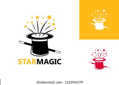 Star Magic Hat Logo Template Design Vector, Emblem, Design Concept, Creative Symbol, Icon