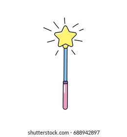 star magic wand design and wizard symbol