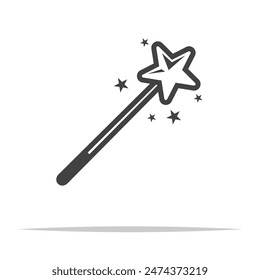 Star magic wand icon transparent vector isolated