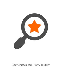 Star and Magnifying Glass Symbol, Vector Logo Design, Icon Concept, Cute Logo Illustration