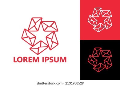 vector de diseño de la plantilla de logotipo de correo de estrella