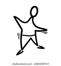 Star man character vector icon in doodle style. Symbol in simple design. Cartoon object hand drawn isolated on white background.