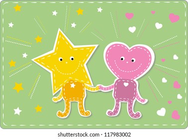 Star man and man heart