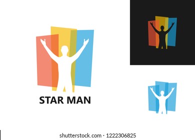 Star Man Logo Template Design Vector, Emblem, Design Concept, Creative Symbol, Icon