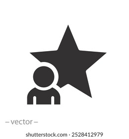 star man, talent human icon, best employee, flat vector illustration