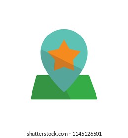 Star Map And Pin Logo Icon Design