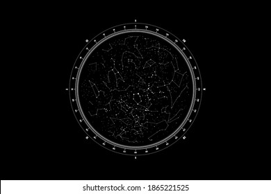 Star map vector print. Astronomic background
