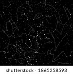 Star map vector seamless pattern. Constellations
