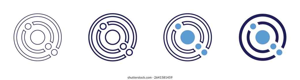 Star mapping icon in 4 different styles. Thin Line, Line, Bold Line, Duotone. Duotone style. Editable stroke.