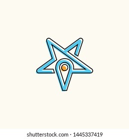 star maps logo vector icon  illustrations