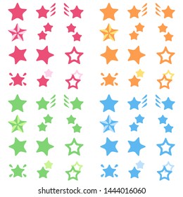 Star mark 4 color set 2(pink, orange, green and blue)