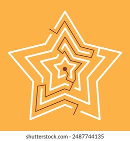 Star Maze Game Labyrinth Puzzle Vector Illustration