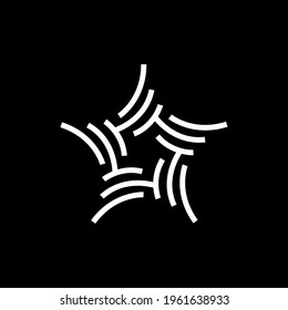 star maze monoline logo vector icon illustration