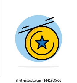 Star, Medal Abstract Circle Background Flat color Icon