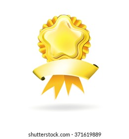 Star medal award a white background