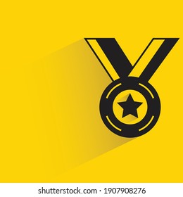 star medal of honor with shadow on yellow background